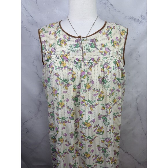 VTG 60s kitsch Novelty House Dress L Homemade Motif mumu Anthropomorphic 1966 - Picture 6 of 16